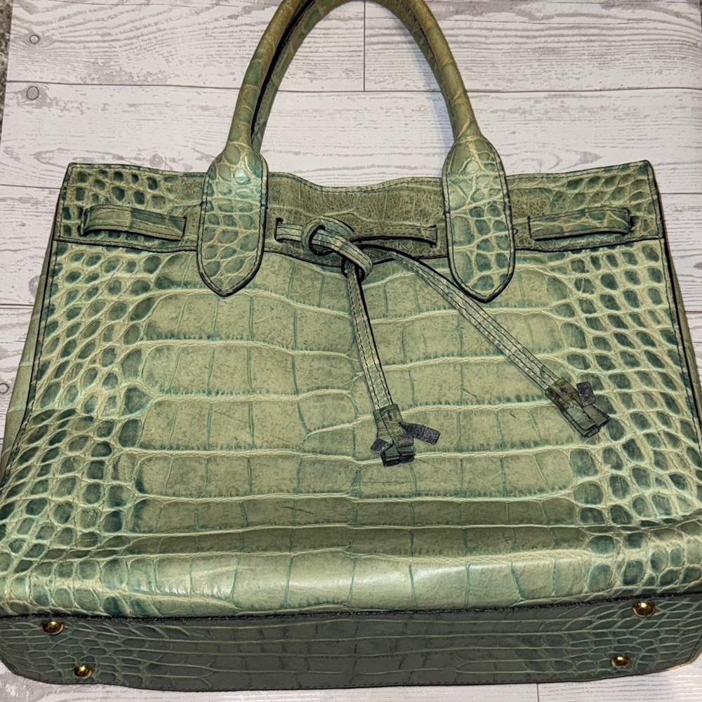 Dooney & Bourke Vintage Green Crocodile-Embossed Tote Bag